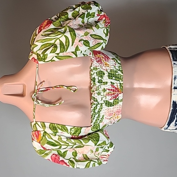 Reformation Jonas crop top Linen Size 2 Vacation Resortwear Romantic Bohemian - Picture 7 of 12